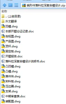 N7554-碗形件落料拉深复合模设计【冲压模具】长108