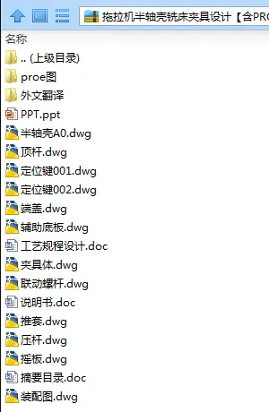 N7565-拖拉机半轴壳铣床夹具设计【含Proe三维图】