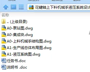 N7952-花键轴上下料机械手液压系统设计