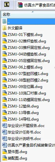 N8132-仿真水产素食品机械装备设计-小鱿鱼注塑模具