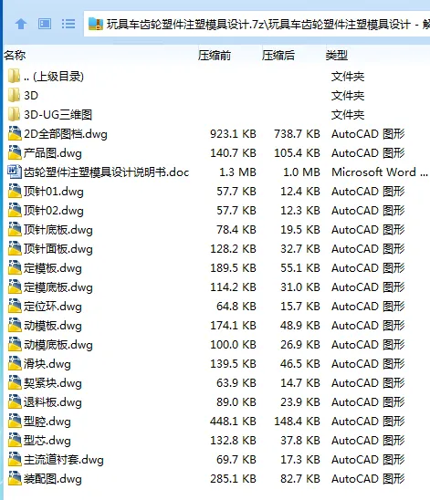 Z2200-玩具车齿轮塑件注塑模具设计【含UG三维图】