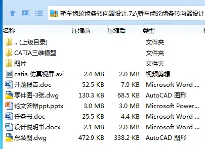 Z2255-轿车齿轮齿条转向器设计【含Catia三维图】