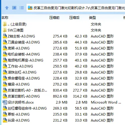 Z2266-皮革三自由度龙门激光切割机设计【含SW三维图】