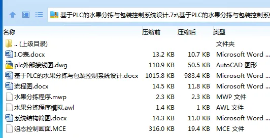 Z2292-基于PLC的水果分拣与包装控制系统设计