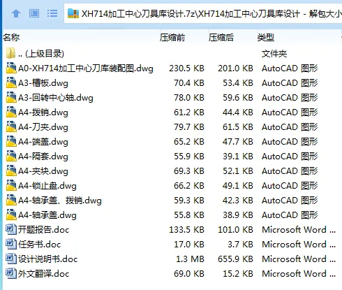 Z2318-XH714加工中心刀具库设计