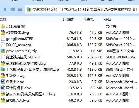 K2147-变速器换挡叉加工工艺及钻φ15.81孔夹具设计[含Proe三维图]