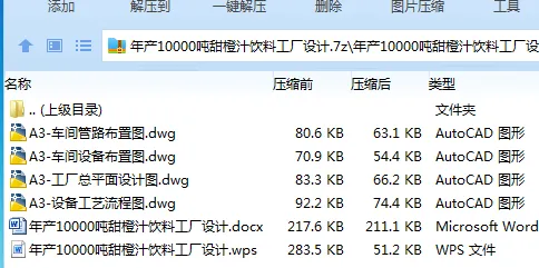 Z2430-年产10000吨甜橙汁饮料工厂设计