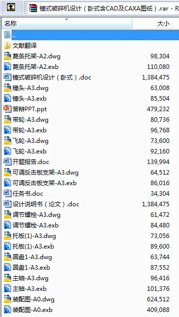 N9051-锤式破碎机设计 N9051-锤式破碎机设计