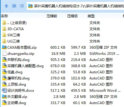 Z2594-茶叶采摘机器人机械结构设计【含三维图】