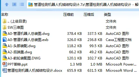 Z2601-管道检测机器人机械结构设计[含SW三维图]