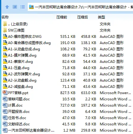 Z2688-一汽丰田柯斯达离合器设计【含SW三维图】 Z2688-一汽丰田柯斯达离合器设计【含SW三维图】