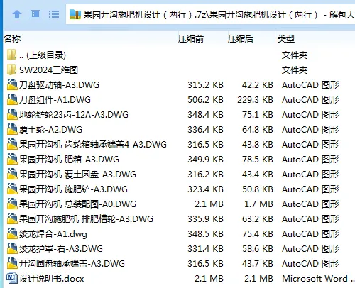 Z2695-果园开沟施肥机设计（两行）【含SW三维图】