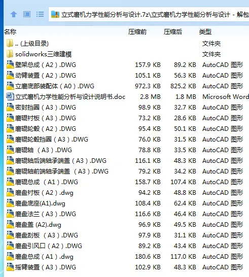 Z2823-立式磨机力学性能分析与设计【含SW三维图】 Z2823-立式磨机力学性能分析与设计【含SW三维图】