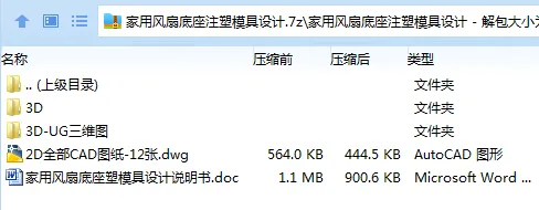 Z2949-家用风扇底座注塑模具设计【含UG三维图】