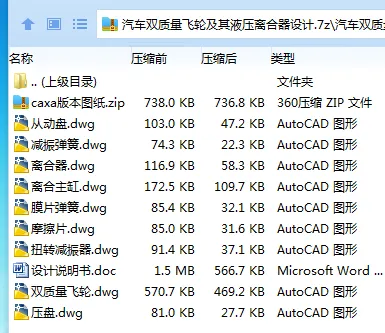 Z2978-汽车双质量飞轮及其液压离合器设计
