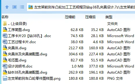 K2183-左支架前刹车凸轮加工工艺规程及钻φ38孔夹具设计