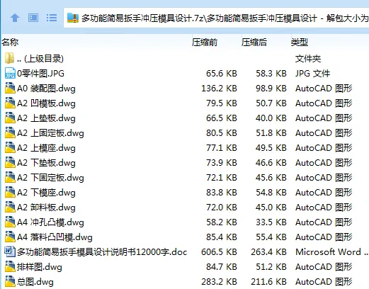 Z3025-多功能简易扳手冲压模具设计