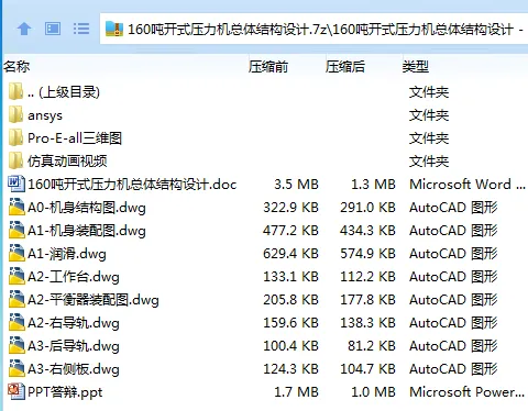 Z3061-160吨开式压力机总体结构设计[含Proe三维图]