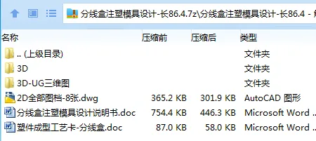 Z3096-分线盒注塑模具设计-长86.4【含UG三维图】