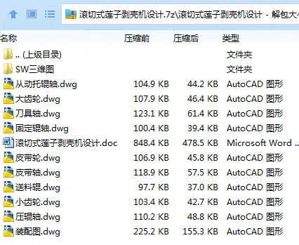 Z3135-滚切式莲子剥壳机设计【含SW三维图】