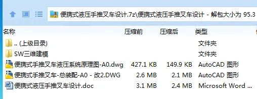Z3144-便携式液压手推叉车设计[含SW三维图]