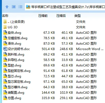 Z3166-带手柄漱口杯注塑成型工艺及模具设计