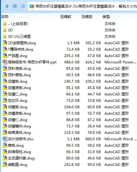 Z3215-带把水杯注塑模具设计【含UG三维图】 Z3215-带把水杯注塑模具设计【含UG三维图】