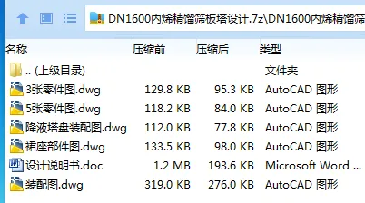 Z3254-DN1600丙烯精馏筛板塔设计