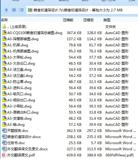 Z3341-粮食初清筛设计