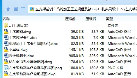 K2217-左支架前刹车凸轮加工工艺规程及钻3-φ13孔夹具设计