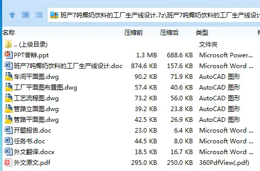 Z3433-班产7吨椰奶饮料的工厂生产线设计 Z3433-班产7吨椰奶饮料的工厂生产线设计