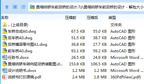 Z3457-桑塔纳轿车前后桥的设计