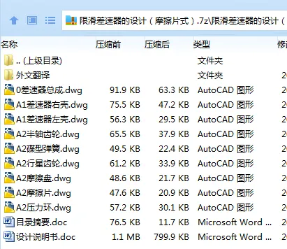 Z3461-限滑差速器的设计（摩擦片式）