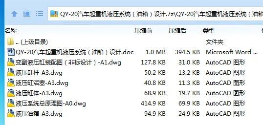 Z3609-QY-20汽车起重机液压系统（油箱）设计