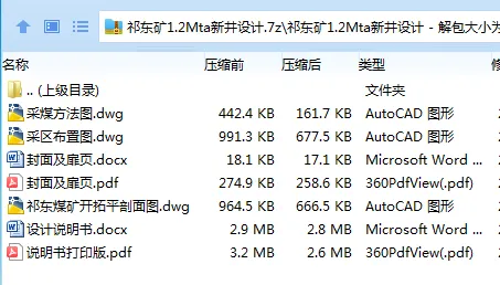 Z3719-祁东矿1.2Mta新井设计 Z3719-祁东矿1.2Mta新井设计