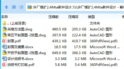 Z3772-许厂煤矿2.4Mta新井设计