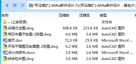 Z3777-司马煤矿2.4Mta新井设计