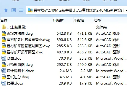 Z3800-曹村煤矿2.40Mta新井设计