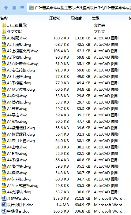 Z3891-百叶窗类零件成型工艺分析及模具设计