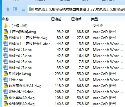 Z3898-前泵盖工艺规程及铣前端面夹具设计