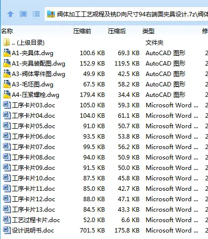 K2309-阀体加工工艺规程及铣D向尺寸94右端面夹具设计