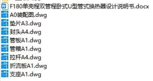 X1357-F180单壳程双管程卧式U型管式换热器设计
