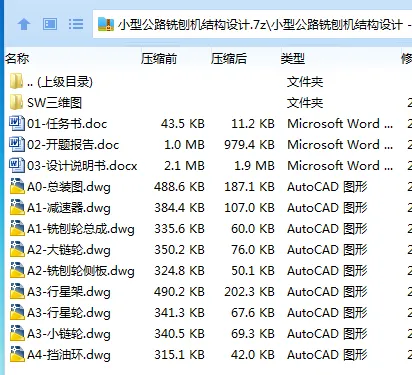 Z4018-小型公路铣刨机结构设计【含SW三维图】