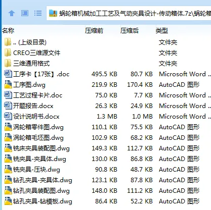 K2320-蜗轮箱机械加工工艺及气动夹具设计-传动箱体【含Creo三维图】