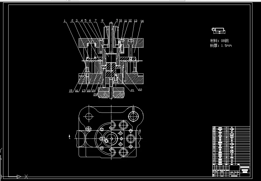 一次拉伸装配图