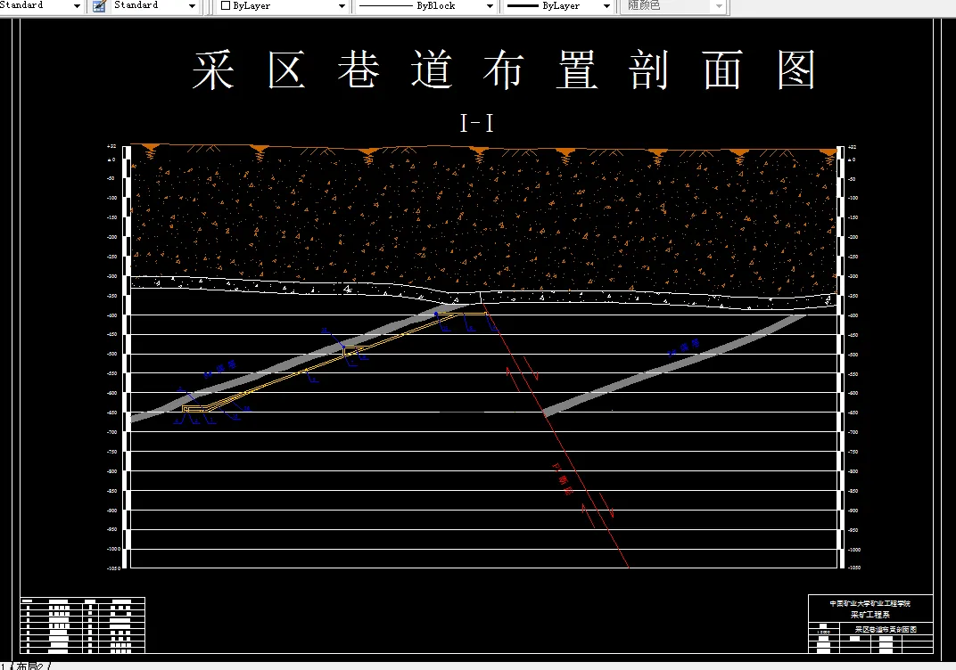 巷道布置剖面图