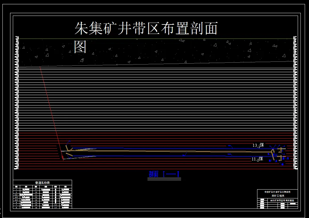 巷道布置剖面图
