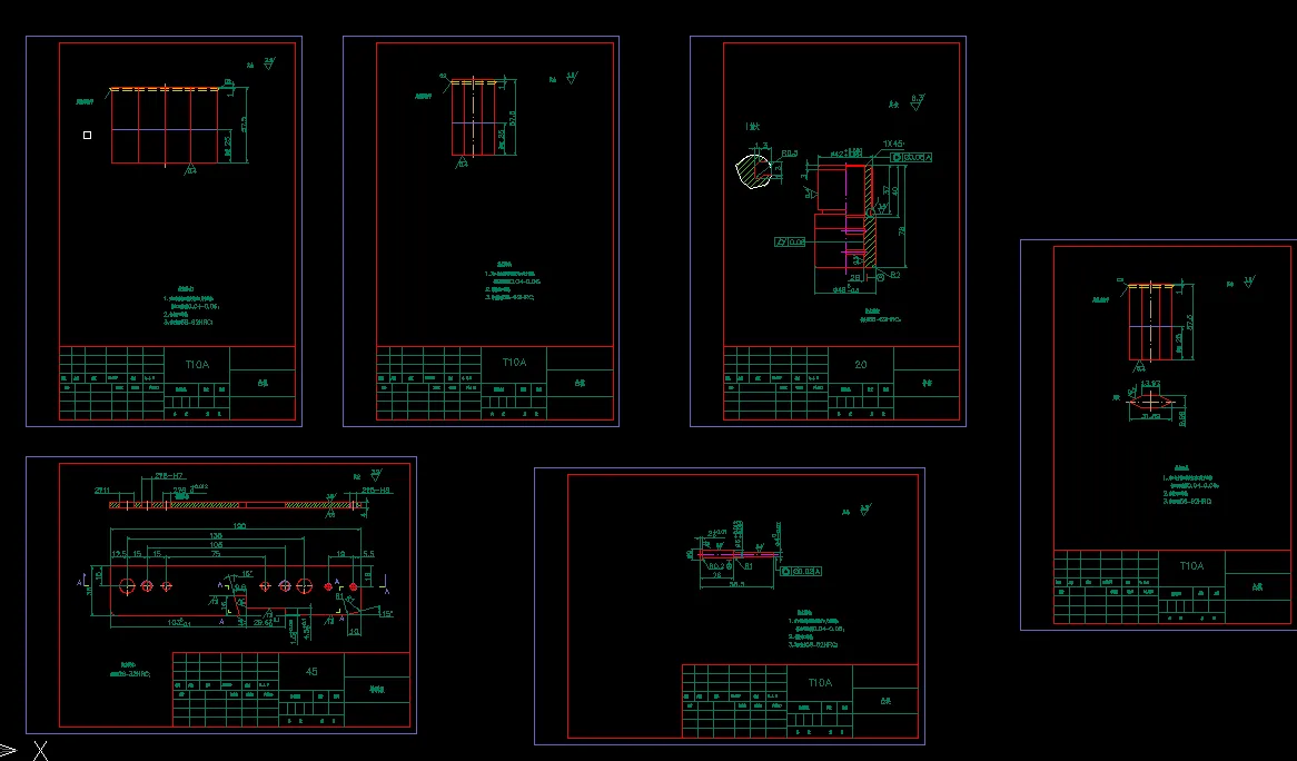 冲裁模具6张零件图