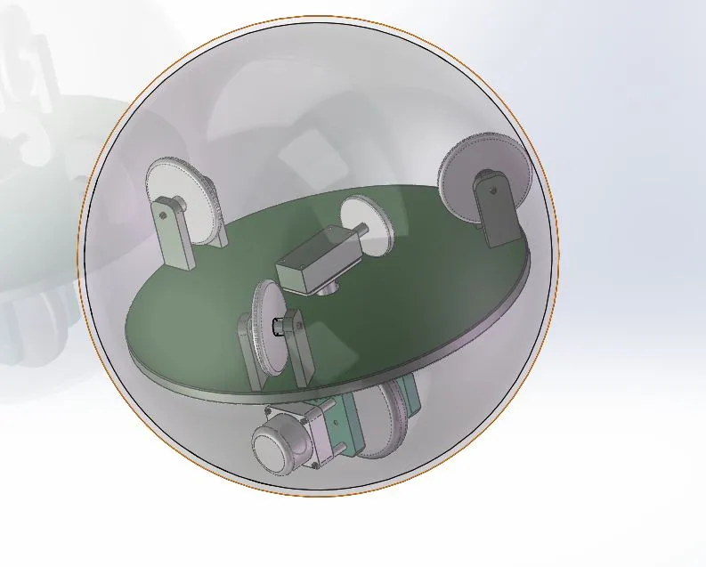 A556-重心驱动式球形滚动机器人机械系统的设计[含SW三维图]