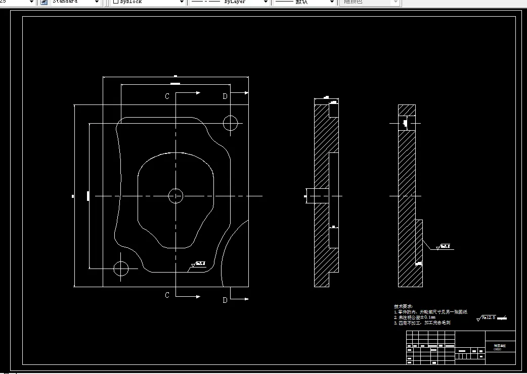 A1-椭圆盖板零件图2